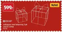 Jula Julklappar med belysning 2-pk erbjuda