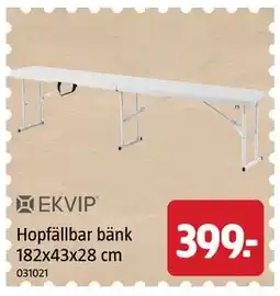 Jula Hopfällbar bänk 182x43x28 cm erbjuda