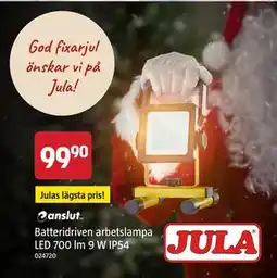Jula Batteridriven arbetslampa LED 700 lm 9 W IP54 erbjuda