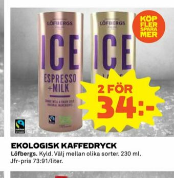 Coop Löfbergs iskaffe erbjuda