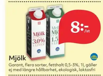 Hemköp Garant mjölk erbjuda