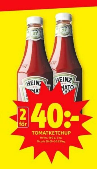 ICA Kvantum Heinz ketchup erbjuda