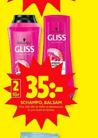 ICA Kvantum Gliss balsam erbjuda