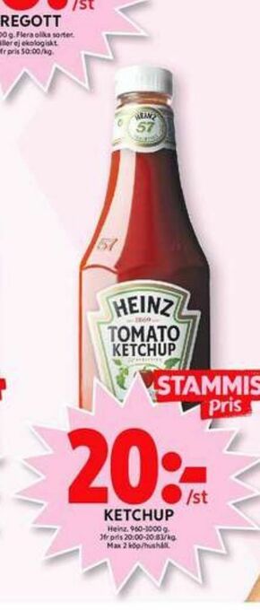 ICA Maxi Heinz ketchup erbjuda