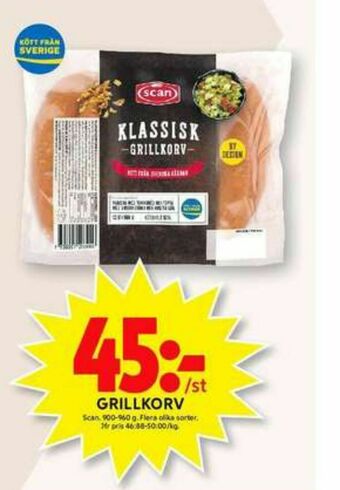 ICA Maxi Scan grillkorv erbjuda