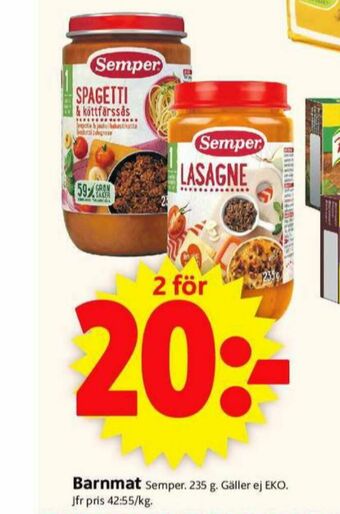 ICA Supermarket Semper barnmat erbjuda