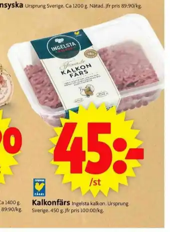 Ingelsta kalkon kalkonfärs