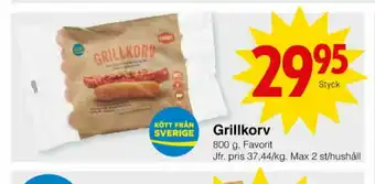 Matöppet Favorit grillkorv erbjuda