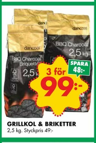 ÖoB Dancoal grillkol/briketter erbjuda