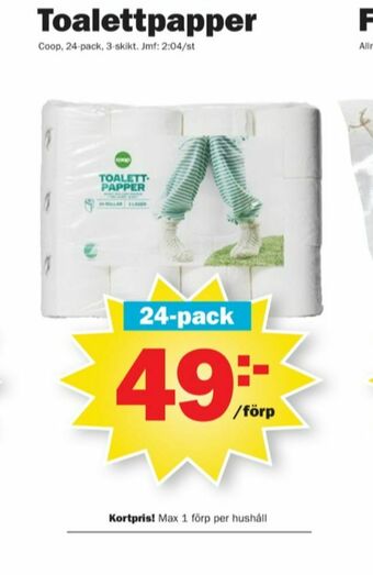 Pekås Coop toalettpapper erbjuda