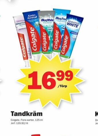 Pekås Colgate tandkräm erbjuda