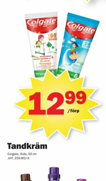 Pekås Colgate tandkräm erbjuda