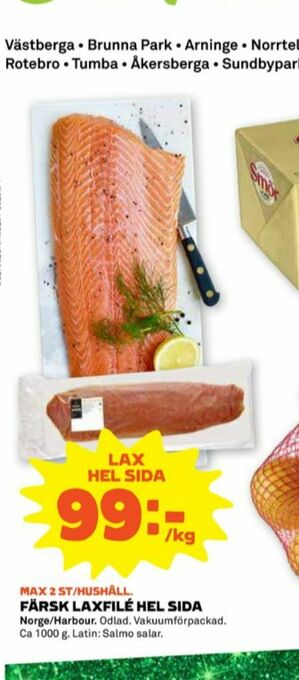 Stora Coop Harbour salmon co laxfilé erbjuda