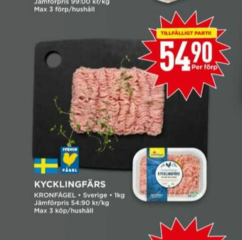 Willys Kronfågel kycklingfärs erbjuda