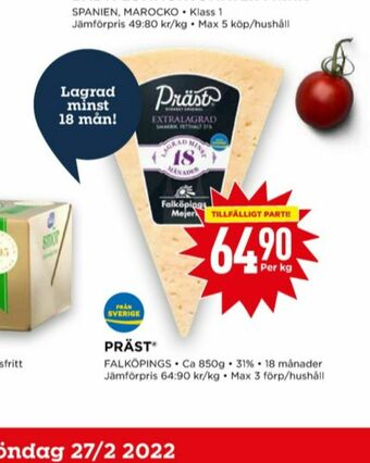 Falköpings mejeri prästost