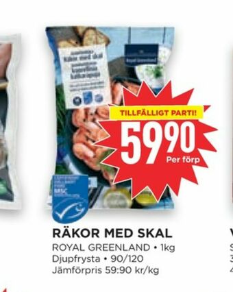 Willys Hemma Royal greenland räkor med skal erbjuda