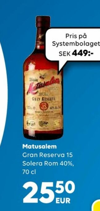 Border Shop Matusalem grand reserva rom erbjuda