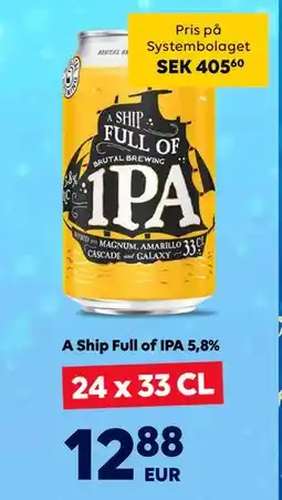 Border Shop A Ship Full of IPA 5,8%, EUR 12.88 erbjuda