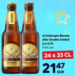 Border Shop Grimbergen Blonde eller Double Ambré 6,5-6,7%, EUR 21.47 erbjuda