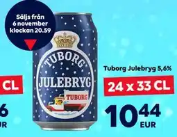 Border Shop Tuborg Julebryg 5,6%, EUR 10.44 erbjuda