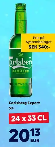 Border Shop Carlsberg Export 5%, EUR 20.13 erbjuda
