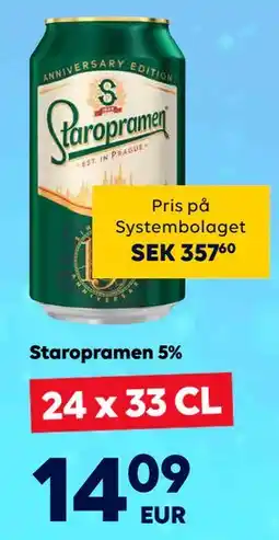 Border Shop Staropramen 5%, EUR 14.09 erbjuda