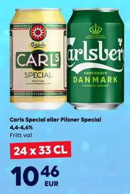 Border Shop Carls Special eller Pilsner Special 4,4-4,6%, EUR 10.46 erbjuda