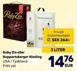 Border Shop Ruby Zin eller Ruppertsberger Riesling, EUR 14.76 erbjuda