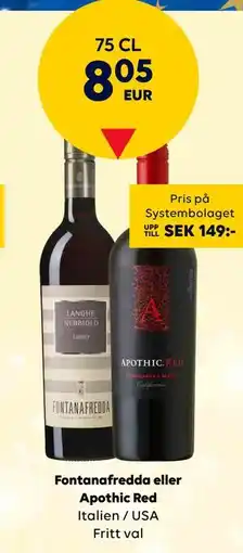 Border Shop Fontanafredda eller Apothic Red, EUR 8.05 erbjuda