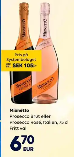 Border Shop Mionetto, EUR 6.7 erbjuda