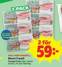 Stora Coop Bacon 3-pack erbjuda