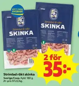 Stora Coop Strimlad rökt skinka erbjuda