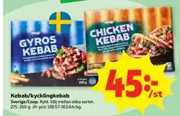 Stora Coop Kebab/kycklingkebab erbjuda