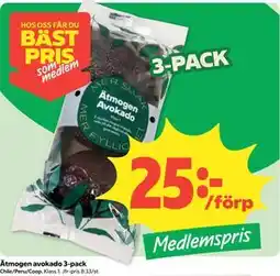 Coop Ätmogen avokado 3-pack, Medlemspris erbjuda