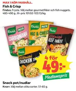 Coop Knorr Snack pot/nudlar erbjuda