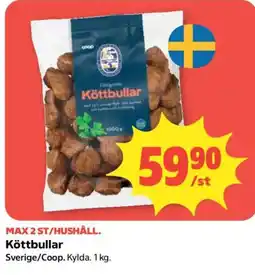 Coop Köttbullar erbjuda