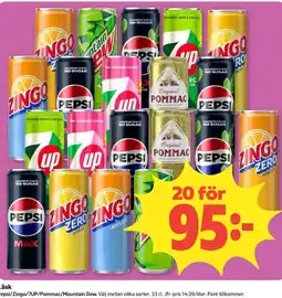 Coop Pepsi/Zingo/7UP/Pommac/Mountain Dew erbjuda