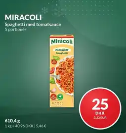 Nielsen Discount Miracoli spaghetti med tomatsauce erbjuda