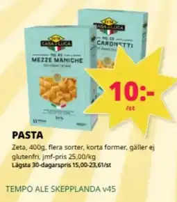 Tempo Zeta pasta erbjuda