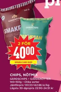 Willys Gårdschips chips, nötmix erbjuda