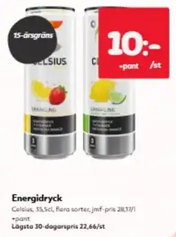 Hemköp Celsius energidryck erbjuda