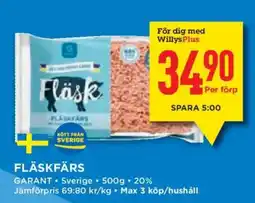 Willys Garant fläskfär erbjuda