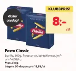 Hemköp Barilla Pasta Classic erbjuda
