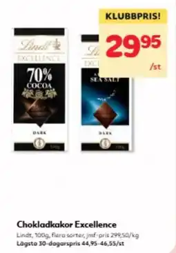 Hemköp Lindt Chokladkakor Excellence erbjuda