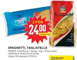 Willys Monte Castello spaghetti, tagliatelle erbjuda