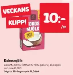 Hemköp Garant kokosmjölk erbjuda