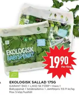 Willys Garant ekologisk sallad erbjuda