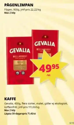 Tempo Gevalia Pågen erbjuda