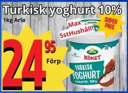 Supergrossen Turkisk yoghurt 10% erbjuda