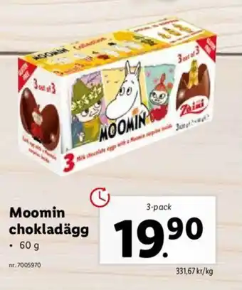 Lidl Moomin chokladägg 60g erbjuda